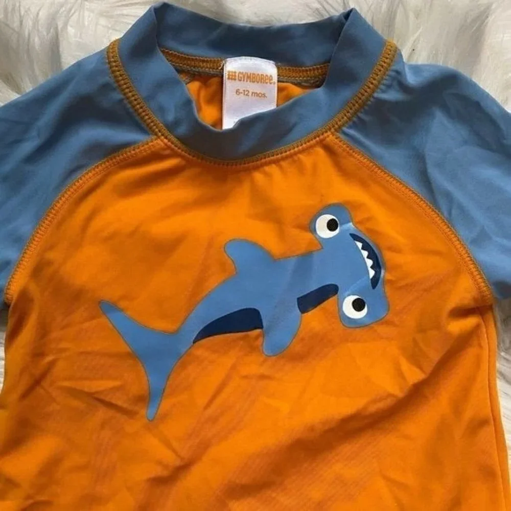 Gymboree Boys Rash Guard Swim Cover Up Shirt Size 6-12 Months